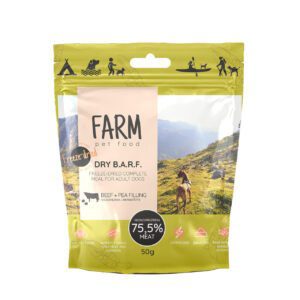 Farm dry b.a.r.f. manzo piselli 50g